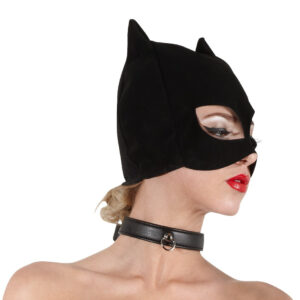 MASCHERA STILE NABUK BAD KITTY "CATMASK" NERO OPACO - immagine 3