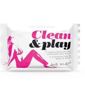 SET 10 SALVIETTINE IGIENIZZANTI PER SEX TOYS "CLEAN & PLAY" - immagine 1